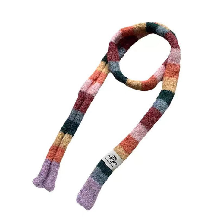 Narrow scarf with color stripes, 170x10cm