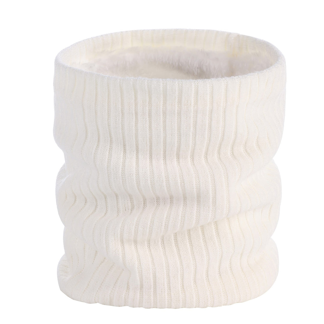 Fleece-lined knitted neck warmer for men and women