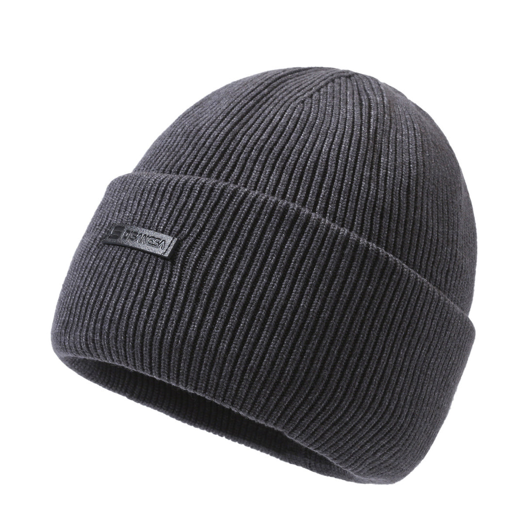 Warm set of knitted hat and neck warmer