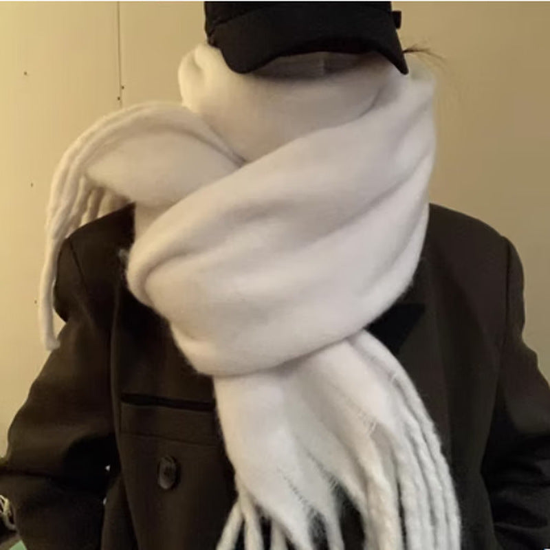Thick mohair scarf in solid colors, 200 cm