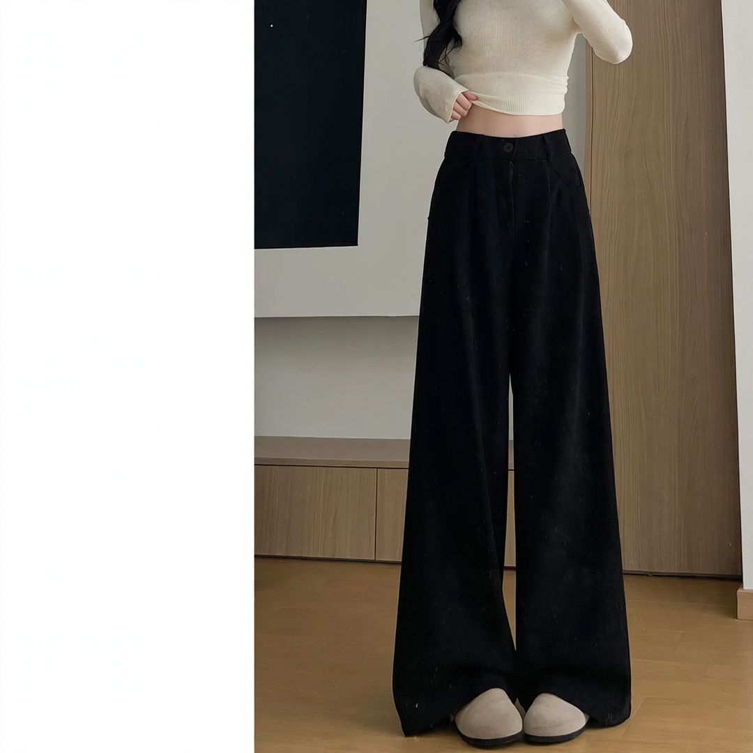 Women's corduroy suit pants with wide leg