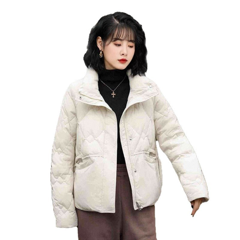 Short, padded women's down jacket