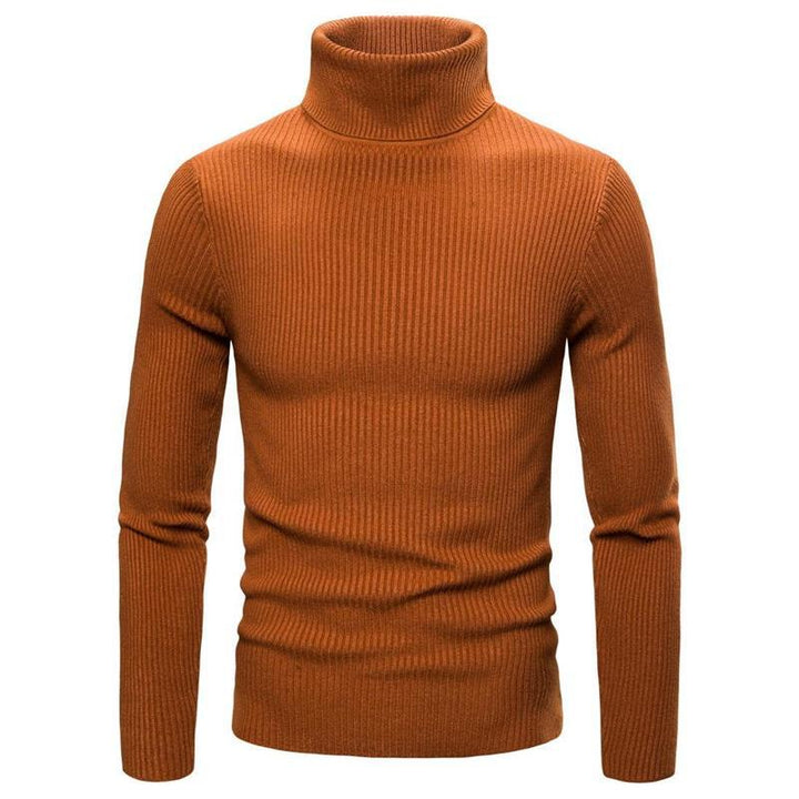 Men's knitted sweater with vertical rib pattern