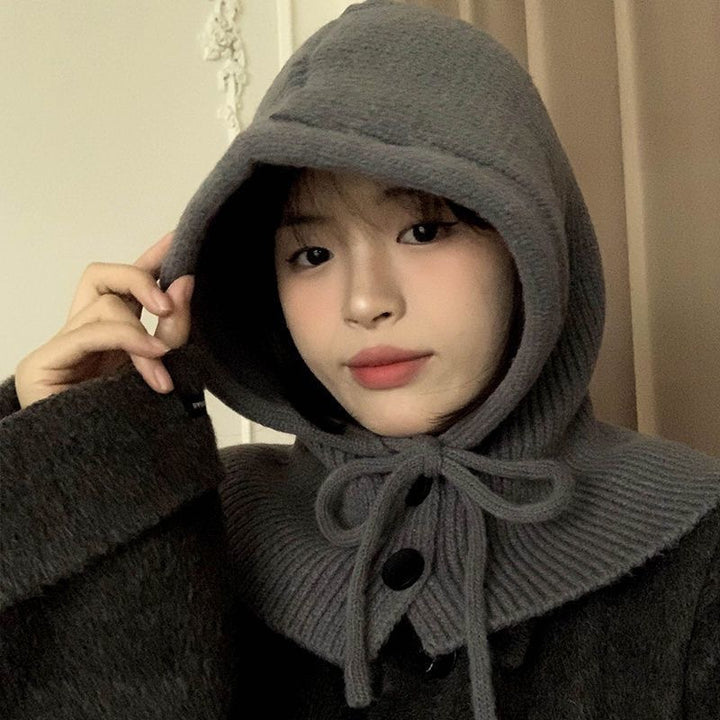 Versatile Knit Set: Hooded Scarf and Cloak