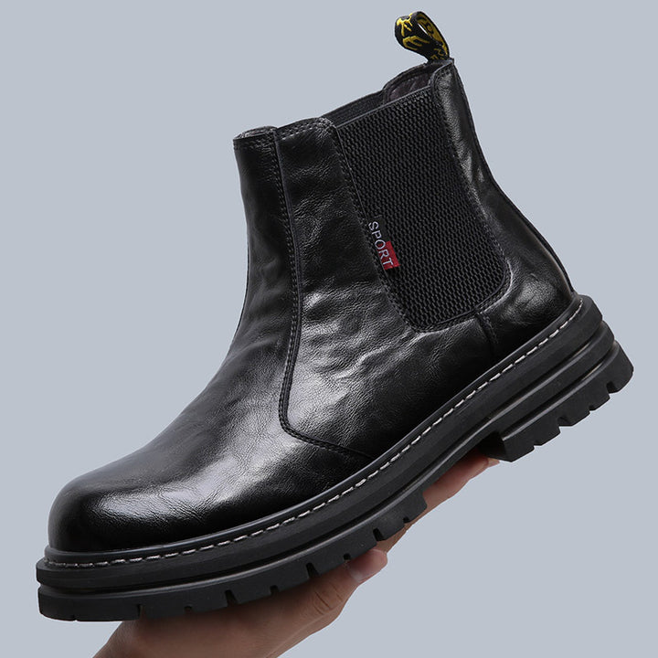 Men's Chelsea boots, lined, vintage style, leather