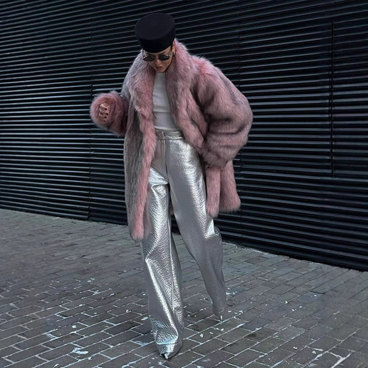 Fluffy faux fur cardigan for women