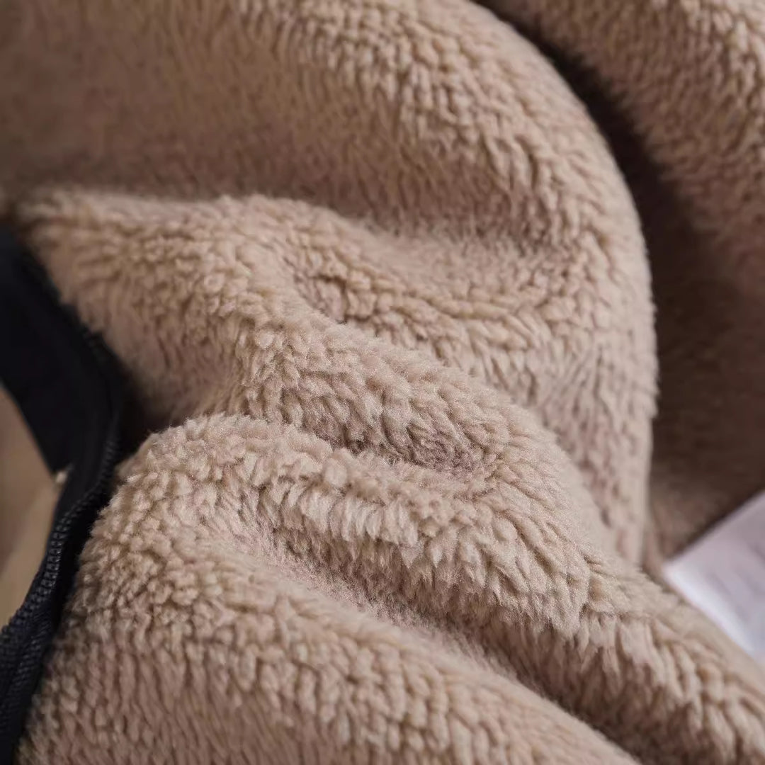 Unisex Teddy fleece jacket with stand-up collar