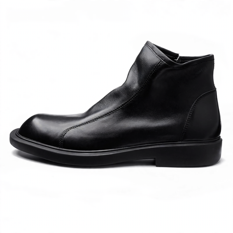 Men's Chelsea boots made of cowhide leather, flat heel