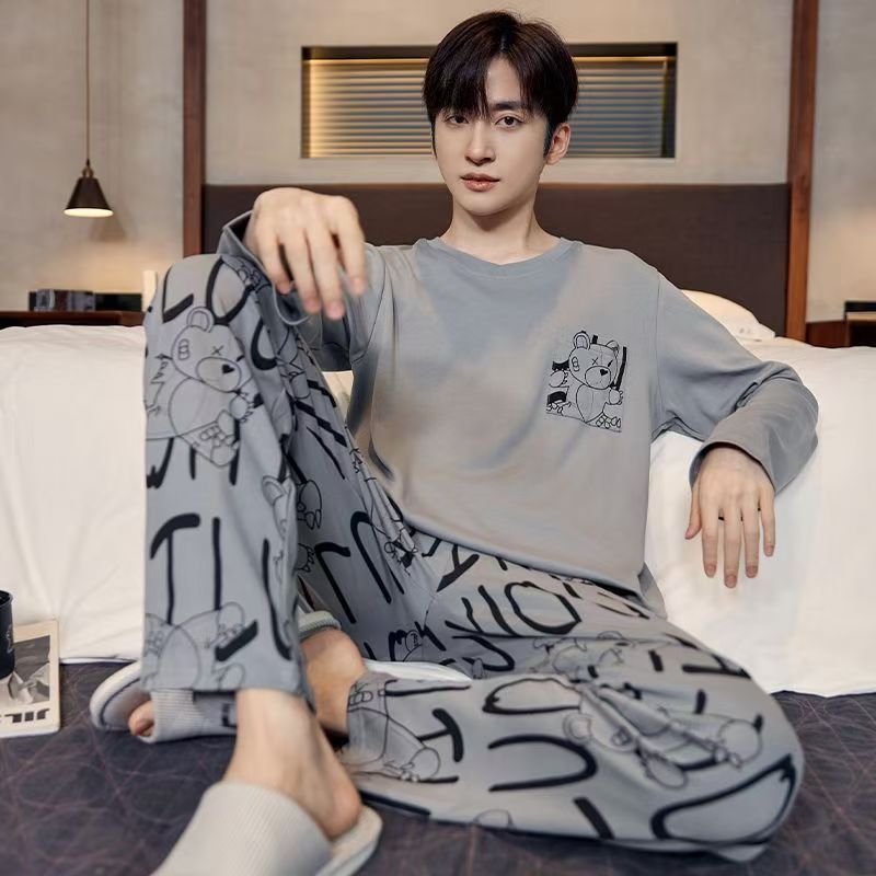 Men's Pajama Set, Long Sleeve, Loose Fit