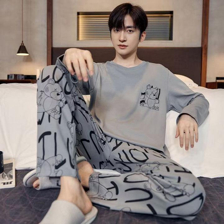Men's Pajama Set, Long Sleeve, Loose Fit