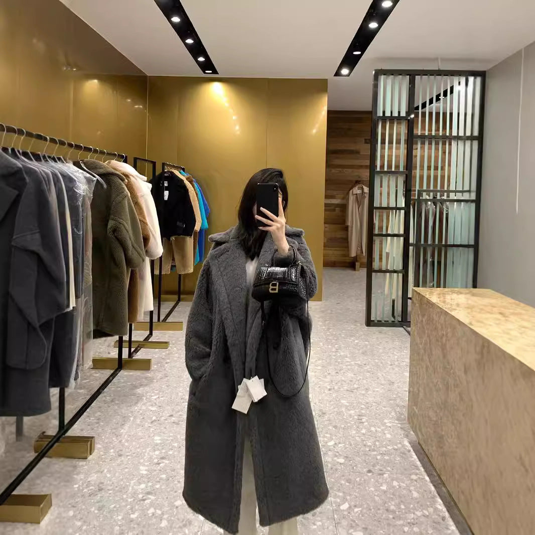 Teddy coat for women, long, different colors