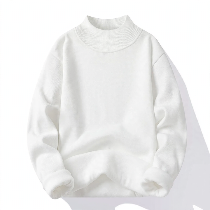 Men's sweater with stand-up collar, padded, loose