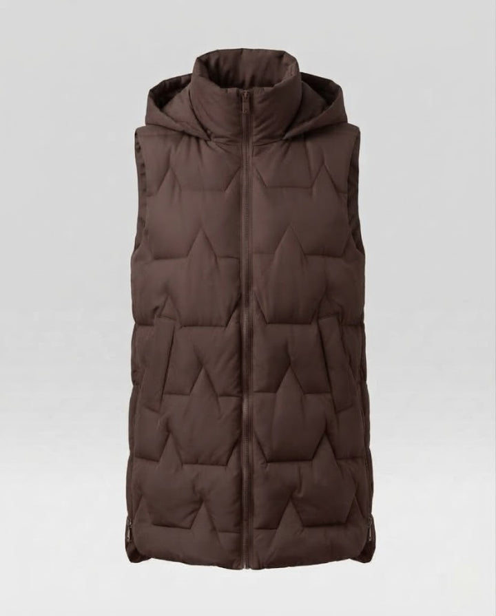 Ladies Sleeveless Thermal Padded Waistcoat with Extended Back & Side Zippers Mune Fashion