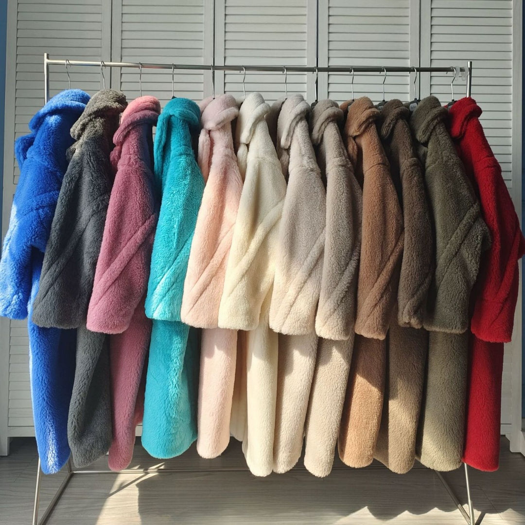 Teddy coat for women, long, different colors
