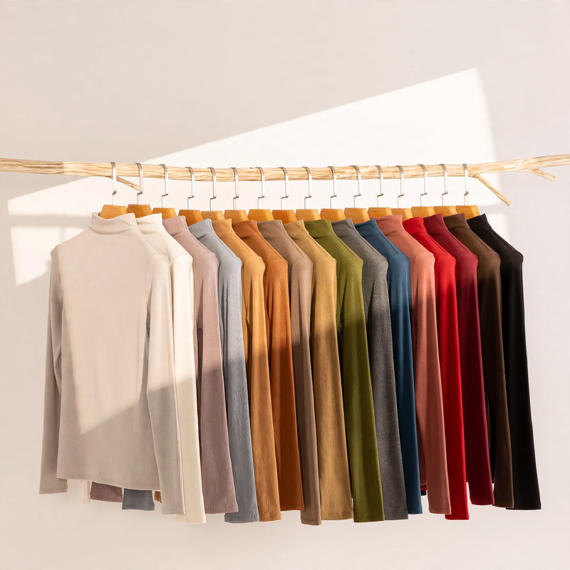 Women's knitted undershirt, lined, various collars