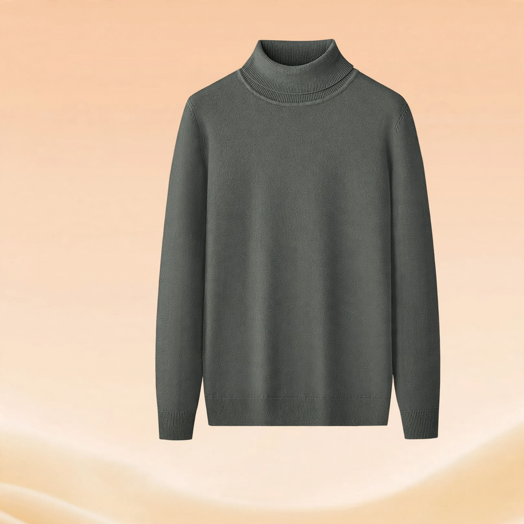 Warmer men's turtleneck sweater, lined