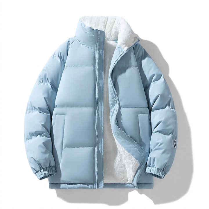 Men's quilted jacket, windproof, stand-up collar, loose