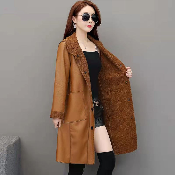 Mid-length Teddy fleece coat