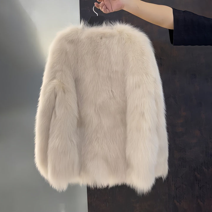 Padded faux fur jacket in a modern style for women
