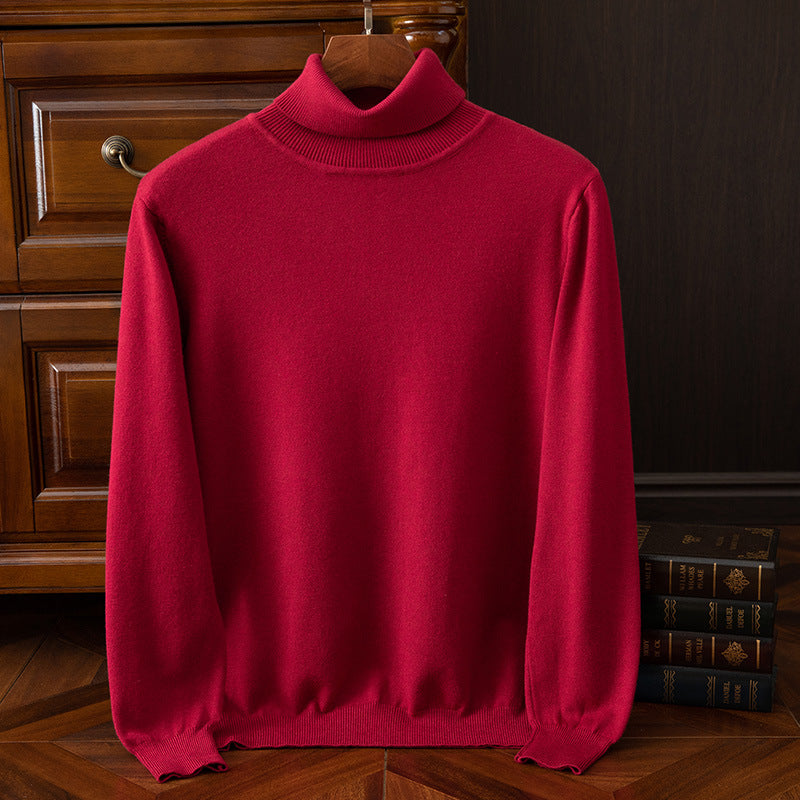 Men's sweater, turtleneck, solid color, casual