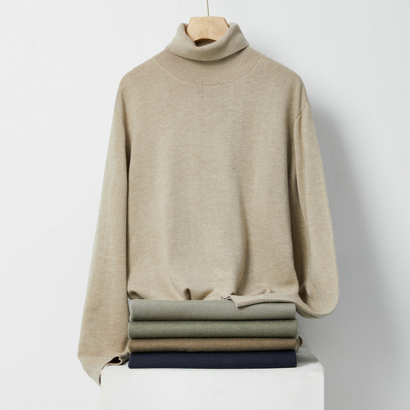 Men's Wool Sweater, Turtleneck, 100% Wool, thick