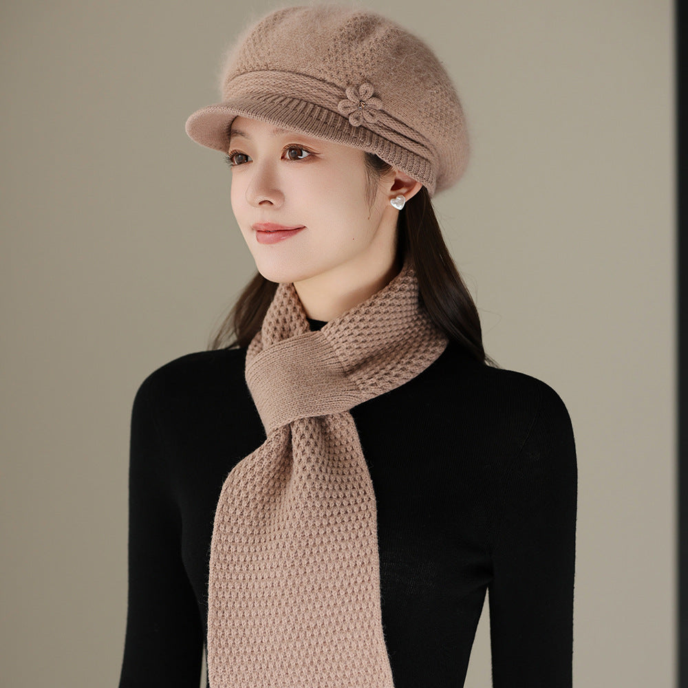 Women's Knit Set: Warm Hat, Scarf, and Gloves