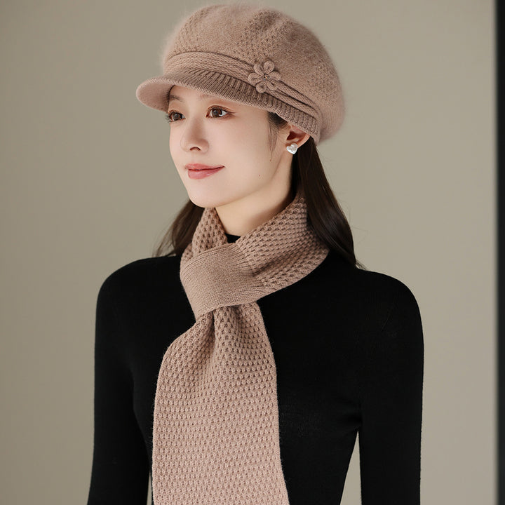 Women's Knit Set: Warm Hat, Scarf, and Gloves
