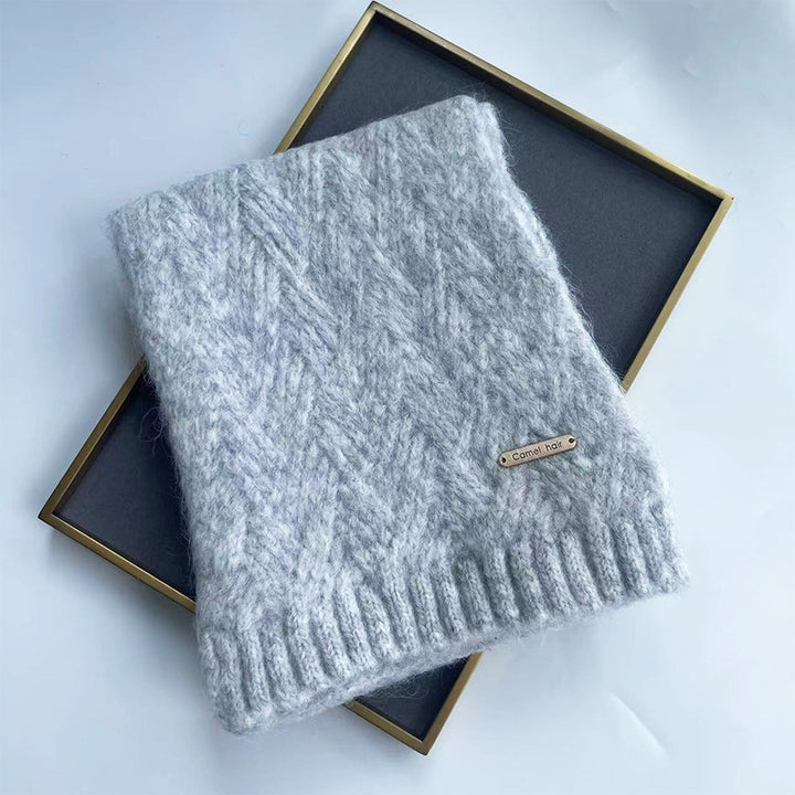 Knitted scarf with alpaca wool, 160x20 cm