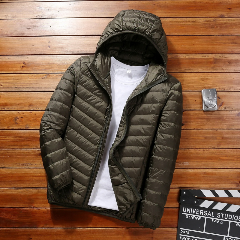 Light men's down jacket, short, various styles