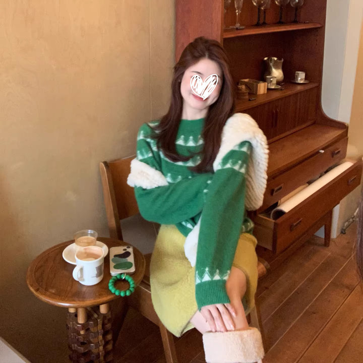 Wool pullover in Fair Isle style