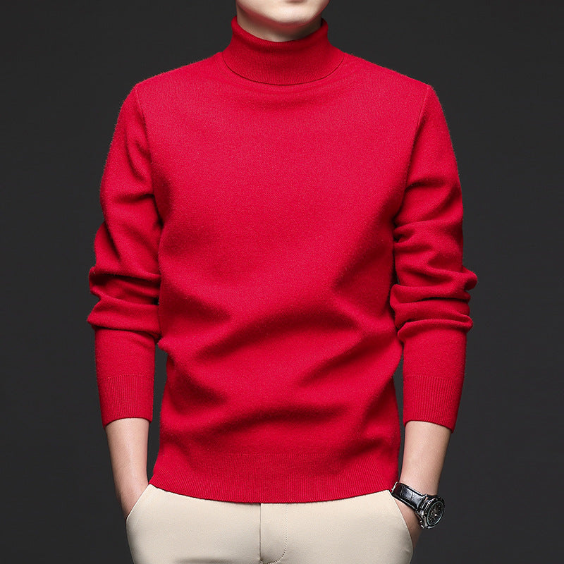Men's turtleneck sweater, knitted, warm, for winter