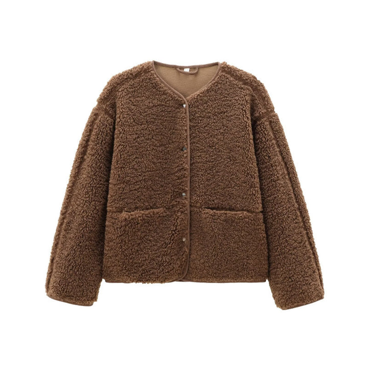 Women’s Teddy Fleece Jacket, single-breasted