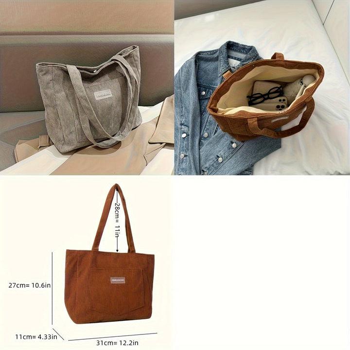 Mune | Elegant Women's Bag Made Of High-Quality Cord Fabric Vegan Leather