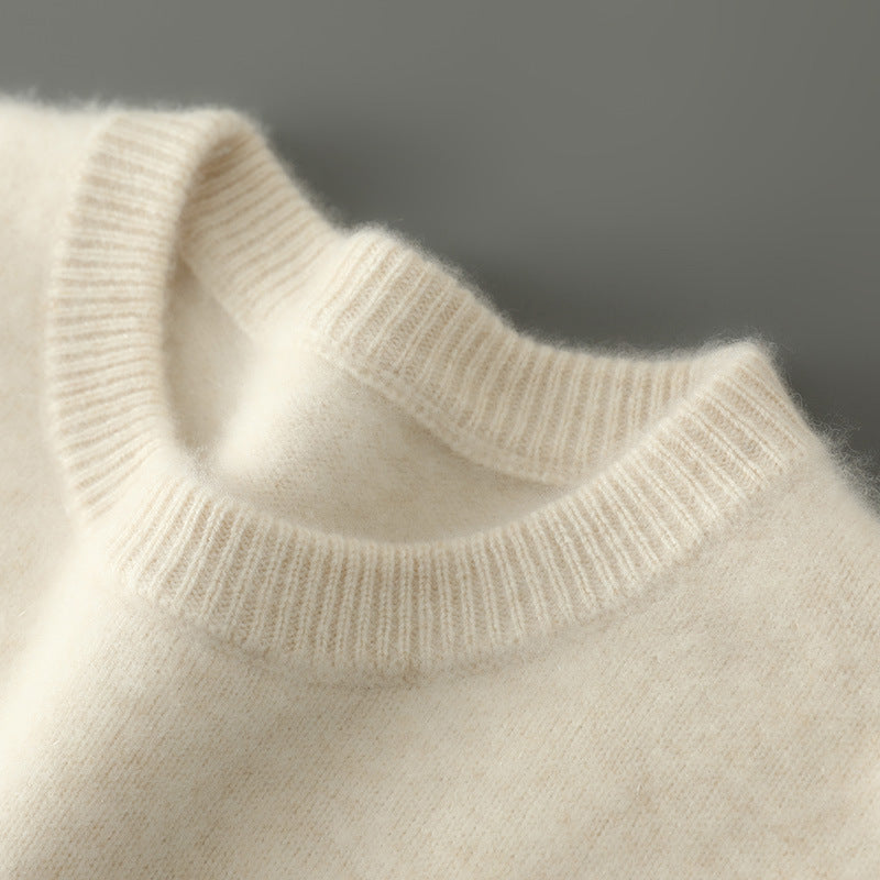 Men's Wool Sweater, Crew Neck, Solid Color, Business Casual