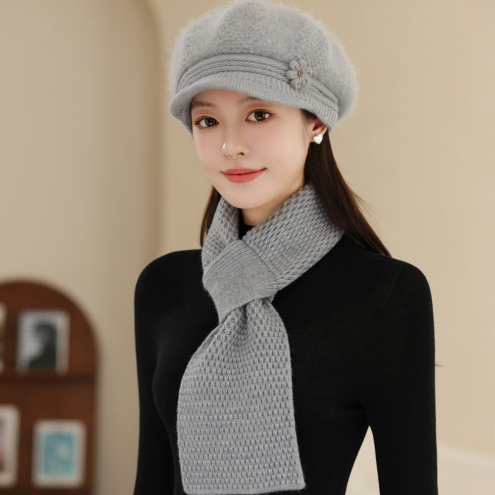 Women's Knit Set: Warm Hat, Scarf, and Gloves
