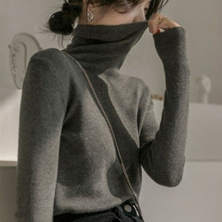 Women's turtleneck sweater, slim fit, long sleeve