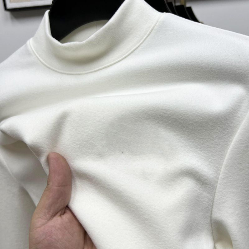Men's long sleeve shirt with stand-up collar, lined