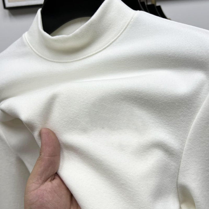 Men's long sleeve shirt with stand-up collar, lined