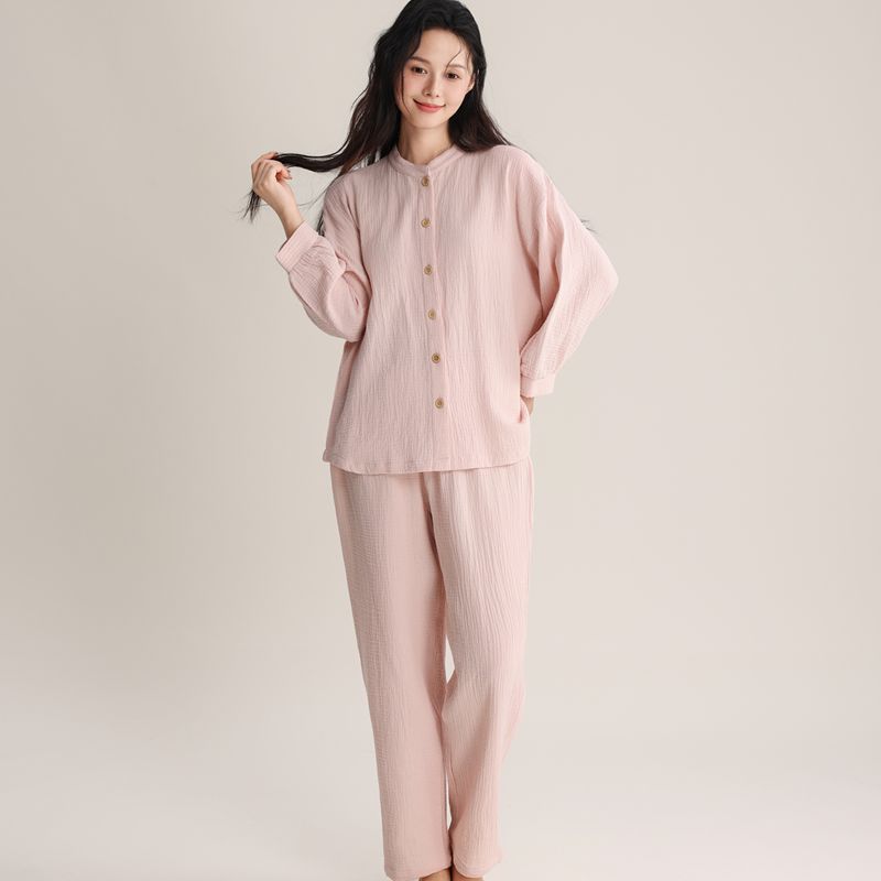 Women’s Pajama Set, Double Layer Gauze, V-Neck