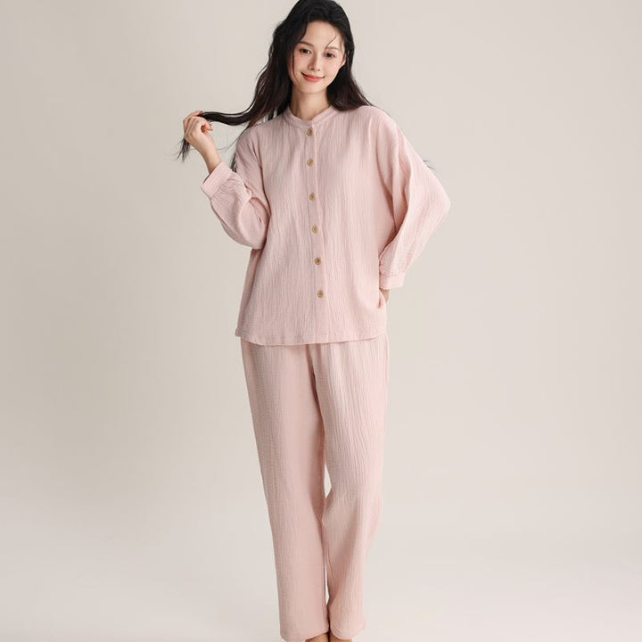 Women’s Pajama Set, Double Layer Gauze, V-Neck
