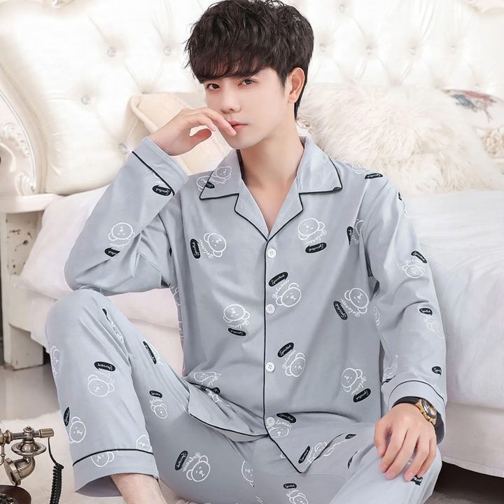 Men's Pajama Set, 100% Cotton, Long Sleeve