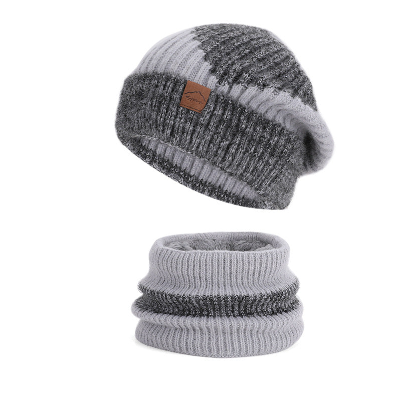 Two-piece set: knitted hat with ear protection and scarf