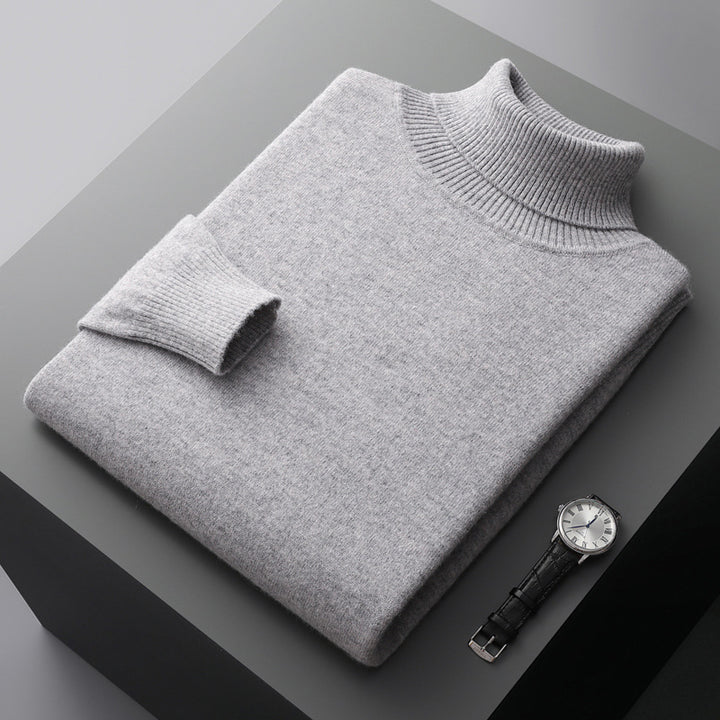 Men's Turtleneck Sweater made of 100% Wool, Plus Sizes