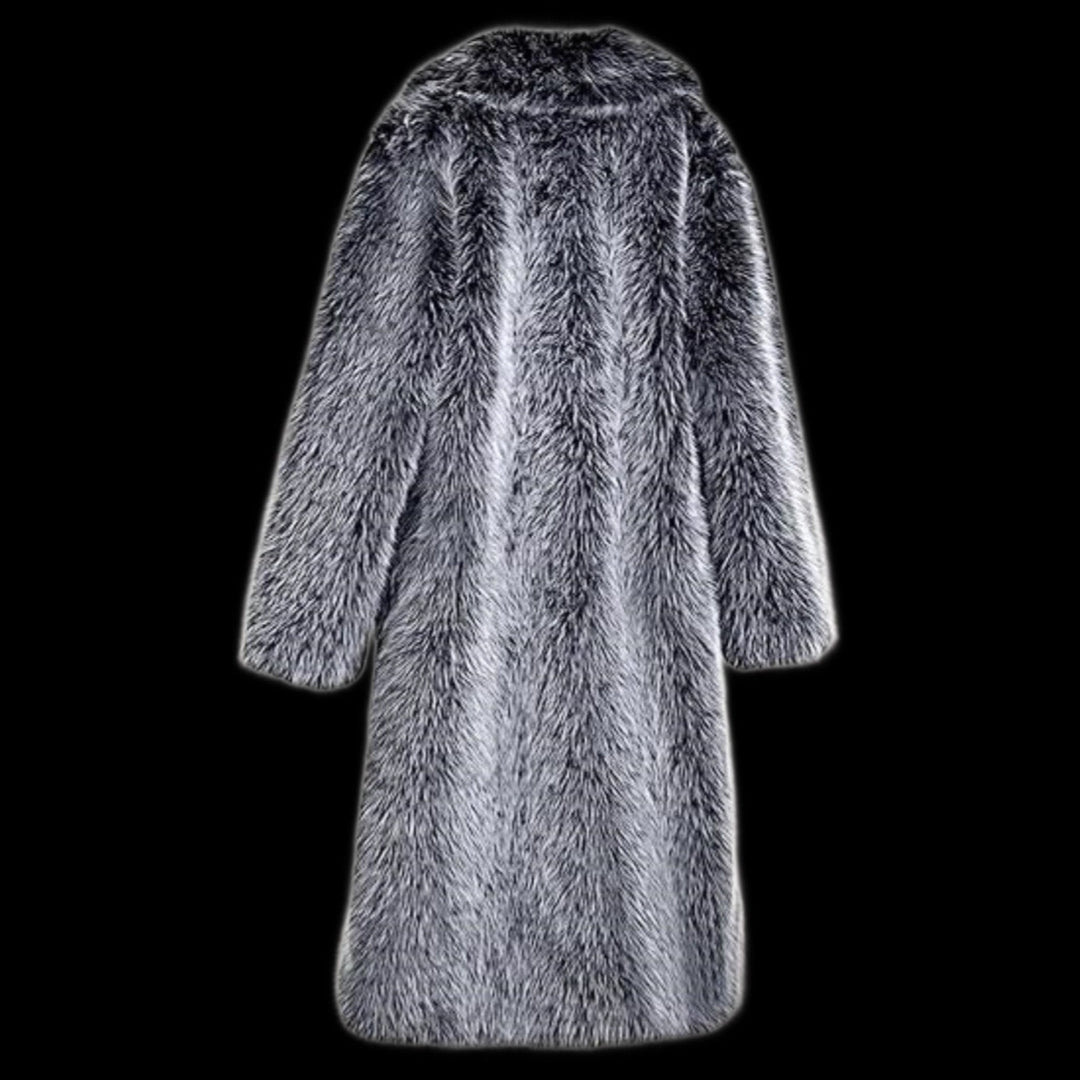 Long faux fur coat in fox fur look