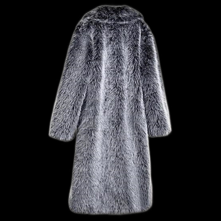 Long faux fur coat in fox fur look