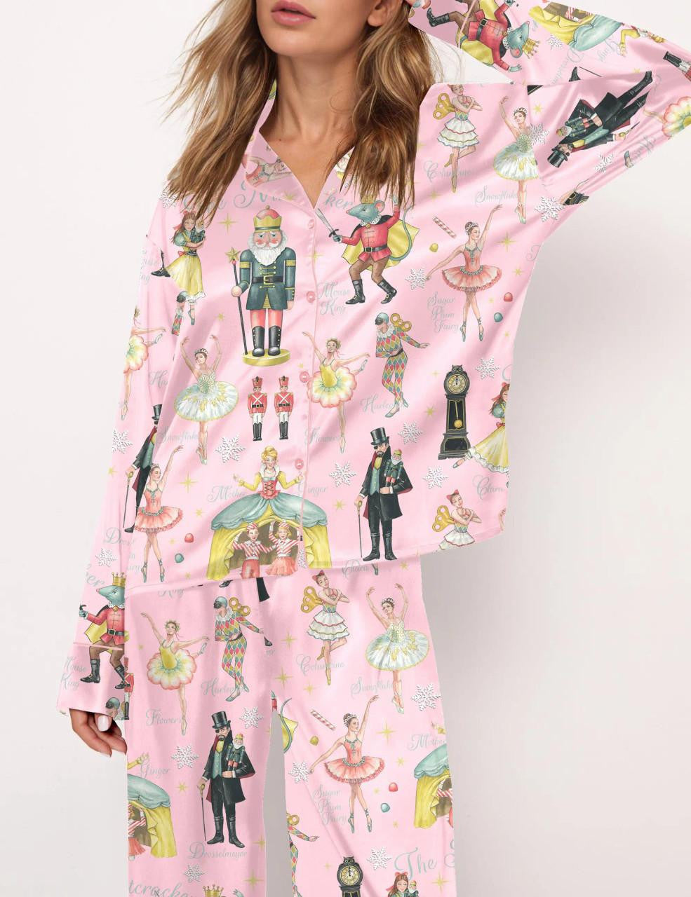 Women's Christmas-themed Pajamas, Long Sleeve, Set