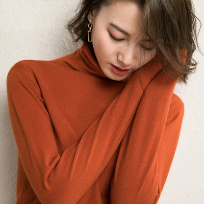 Women's turtleneck sweater, slim fit