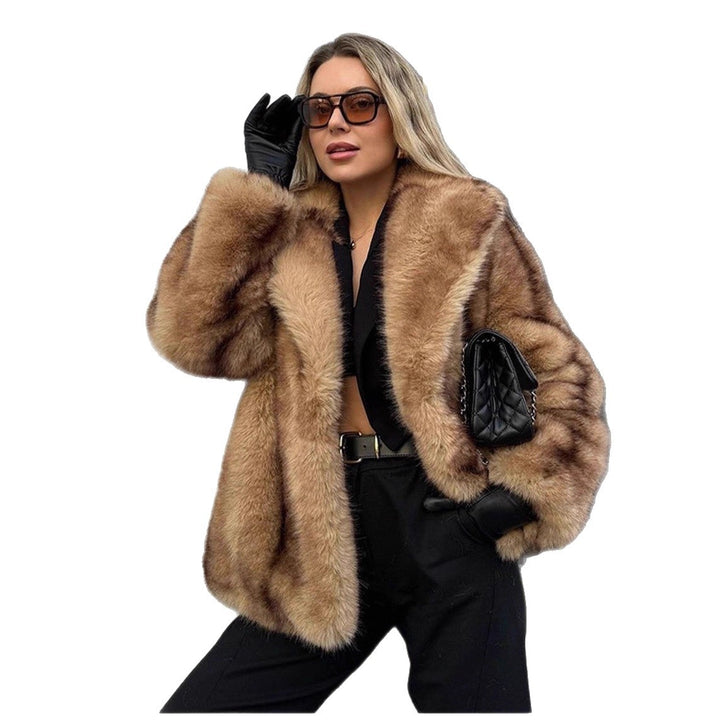 Warm and loose faux fur jacket for Women
