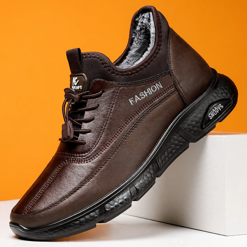 Warm men's winter boots, lined