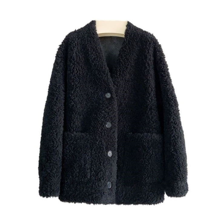 Women's faux sheepskin coat, lined